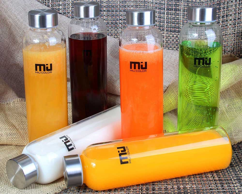 MIU COLOR 18oz Glass Water Bottle 6-pack, $24 with code GB06PACK